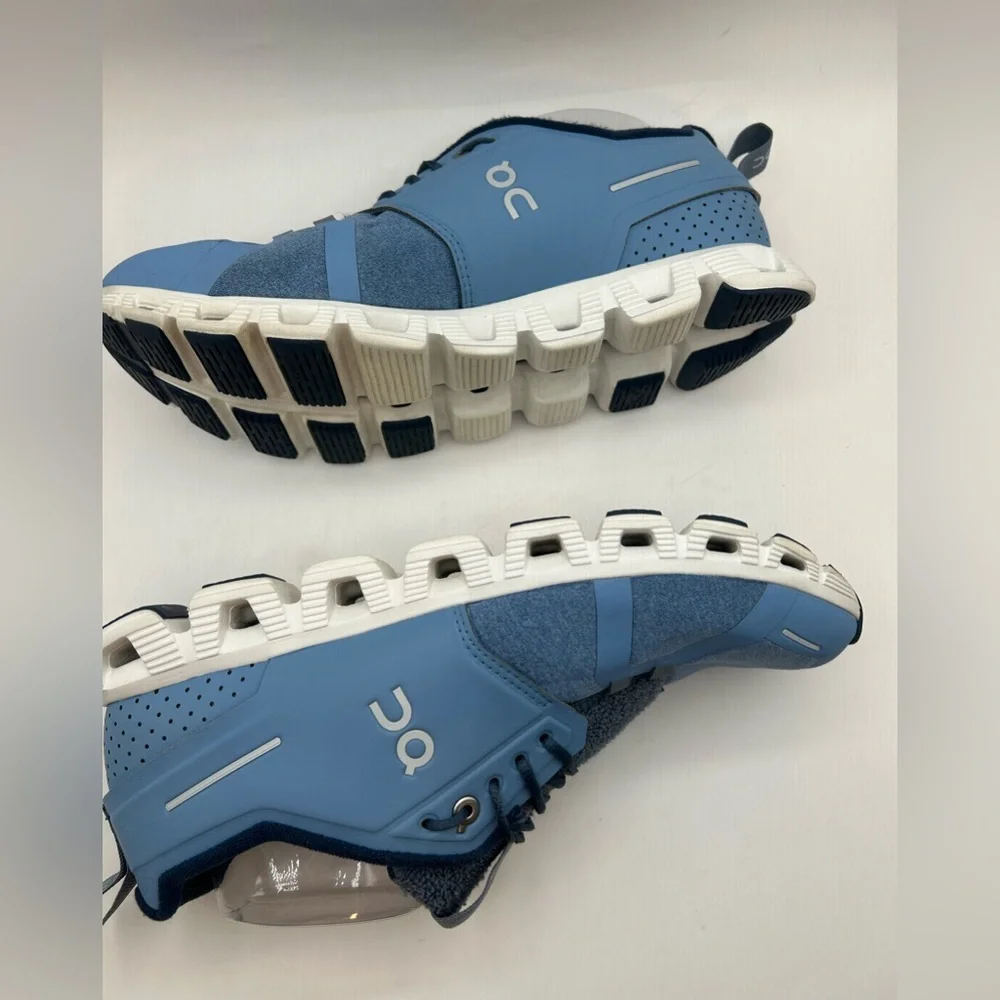 Like NEW Men's On Cloud 5 Terry Neptune White & Blue Running Shoe Sneaker SZ 9.5 - Picture 10 of 16